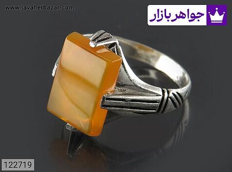 انگشتر نقره عقیق زرد مردانه [شرف الشمس] - 122719